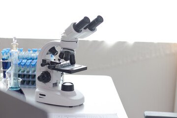 Scientist tools are conveniently placed on scientists' desks and research labs.