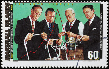 Economical crisis of 1929 remembered on postage stamp