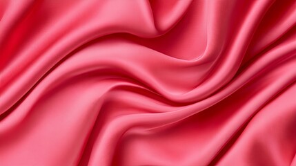 Fototapeta premium Soft Red Fabric with Smooth Wavy Texture