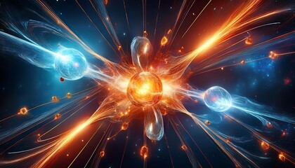 Obraz premium Two particles smashing together 