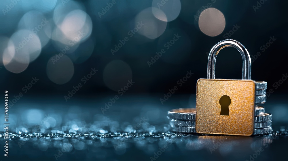 Poster a credit card icon with a lock symbol superimposed, emphasizing the importance of secure payment gat