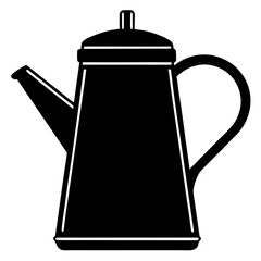 Water kettle silhouette vector art illustration