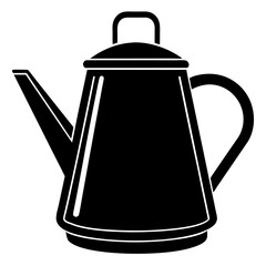 Water kettle silhouette vector art illustration