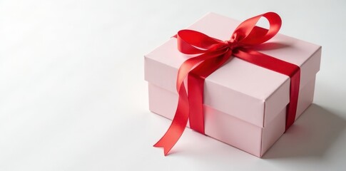 Red ribbon tied around object on white surface, twisted rope, tie, decorative element