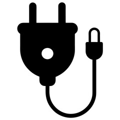  Smart plug silhouette on white background