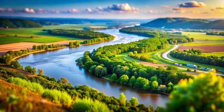 Miniature Mississippi River: Scenic Aerial View of the Mighty River's Course