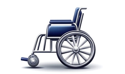 Fototapeta premium Blue wheelchair isolated on white background. (2)