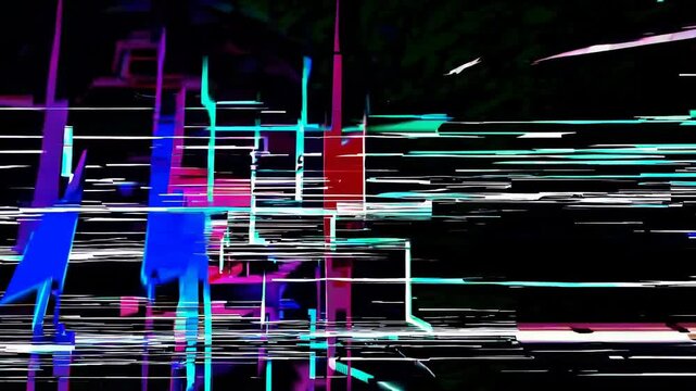 Colorful Digital Glitch Animation Overlay