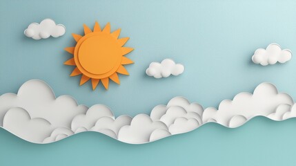 A golden sun icon partially hidden behind fluffy white clouds, representing a partly cloudy day with glimpses of sunshine.