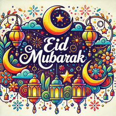 vector eid mubarak, muslim holiday