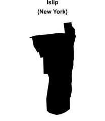 Islip (New York) blank outline map