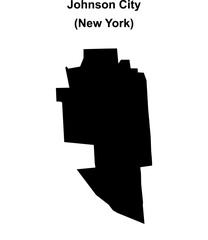 Johnson City (New York) blank outline map