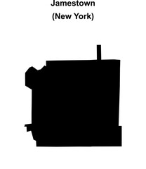 Jamestown (New York) blank outline map