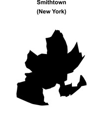 Smithtown (New York) blank outline map