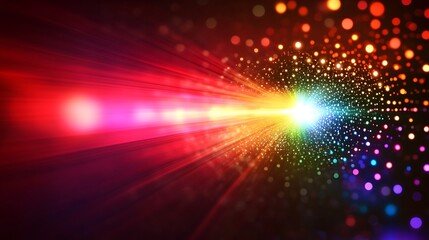 Obraz premium Abstract Colorful Light Rays Burst With Sparkle
