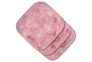 Boiled ham with salt and spices cut into slices