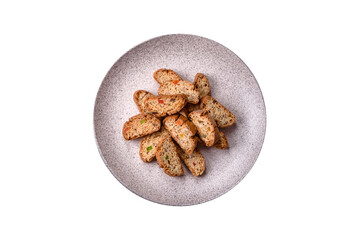 Freshly baked Italian cantuccini cookies with nuts and candied fruits