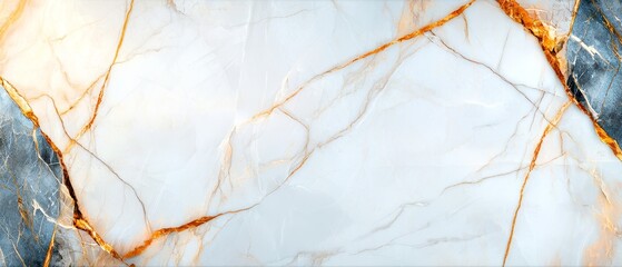 Elegant White Marble Texture with Gold and Gray Veins Luxury Background