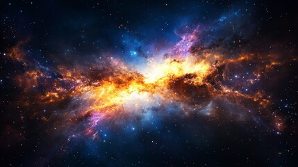 Cosmic Serenity, a dark blue expanse adorned with countless stars, evokes tranquility and vastness in a minimalist design.