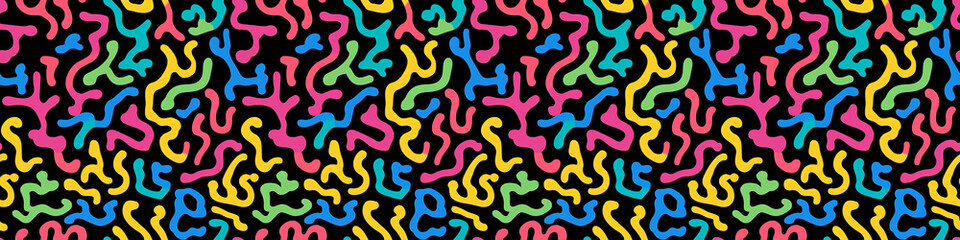 Bold colored clipart pattern, seamless tile