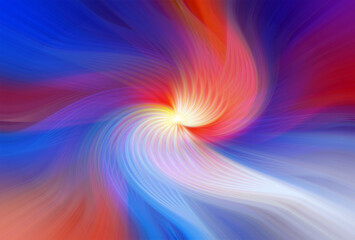 Vibrant abstract background with colorful swirling patterns, blending vivid red, pink, blue, and yellow hues. Perfect for modern art, design projects, or digital creativity