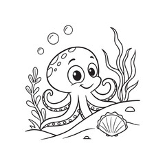 Clean-and-accurate-line-art-create-a-kawaii-coloring page cute octopus vector icon illustration