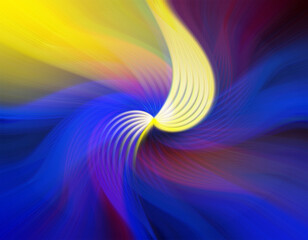 Vibrant abstract background with colorful swirling patterns, blending vivid red, pink, blue, and yellow hues. Perfect for modern art, design projects, or digital creativity