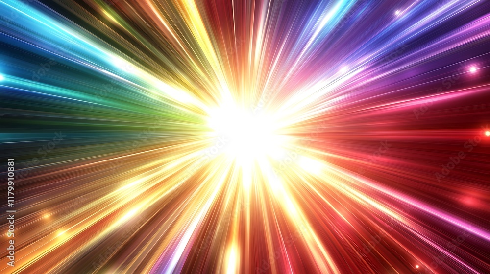 Canvas Prints radiant colorful light rays burst explosion