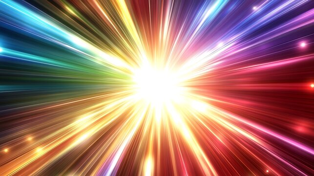 Radiant Colorful Light Rays Burst Explosion