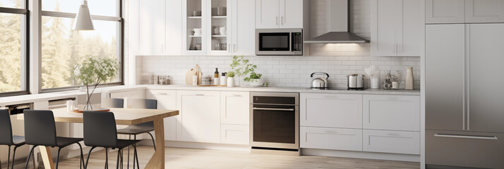 Modern and Sleek, L-Shaped Ikea Kitchen with Stainless Steel Appliances and Ample Workspace