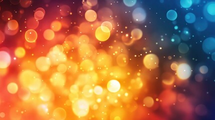 Colorful Bokeh Effect with Vibrant Lights in Shades of Orange, Red, Blue, and Yellow Creating a Dreamlike Background for Creative Projects and Designs