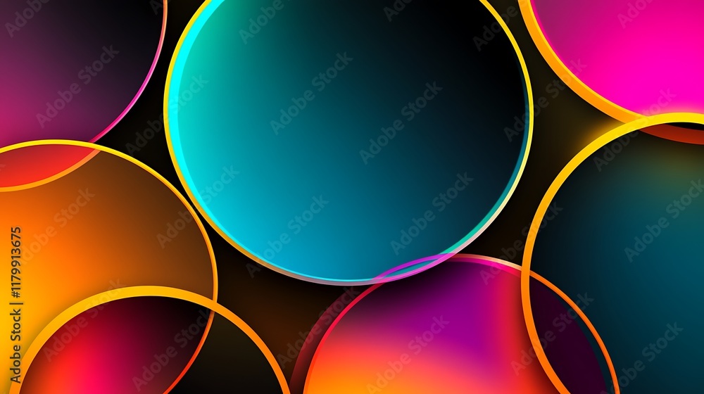 Poster abstract colorful overlapping circles design
