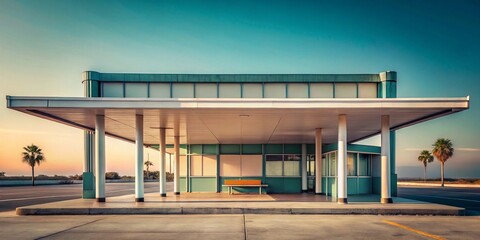 Minimalist Greyhounds at Myrtle Beach Train Station - Vintage Travel Poster