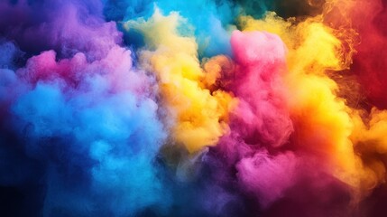 Vibrant Colorful Smoke Clouds in Gradient Hues Creating a Dynamic Abstract Background for Artistic and Creative Visual Projects