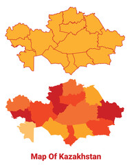 Russia Map Yellow regions orange political map vector