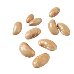 Obraz premium Light brown beans falling gracefully showcasing their smooth texture and natural beauty