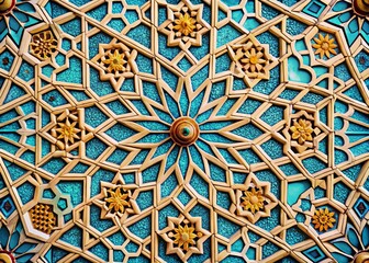 Minimalist Islamic Geometric Patterns: Architectural Detail Stock Photo