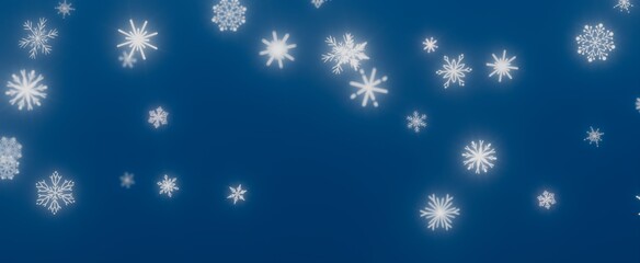 Winter Snowflakes on a Blue Background