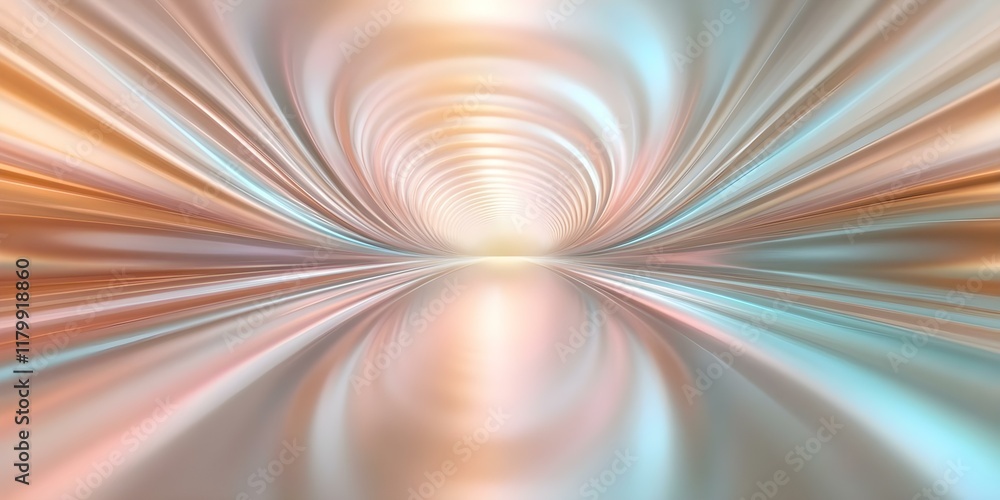 Poster a mesmerizing abstract design featuring swirling lines and soft colors, creating a tunnel-like persp