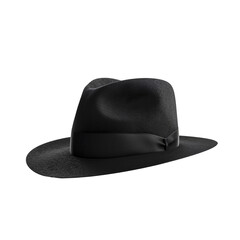 Stylish black fedora hat with a ribbon elegant and mysterious