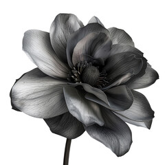 Elegant dark gray anemone flower showcasing intricate details and subtle shadows