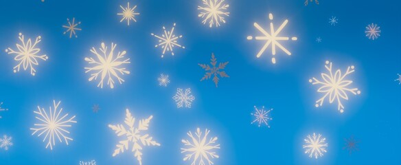 Snowflake Design on Blue Background