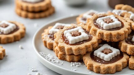 S'mores Linzer Cookies With Copy Space