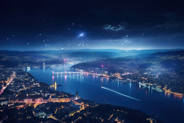 Incredible Modern city connected using 5G high technology