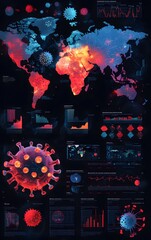 A vibrant infographic showing global infection rates and preventative measures, emphasizing public health awareness campaigns