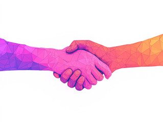 Collaboration handshake business environment graphic art abstract style