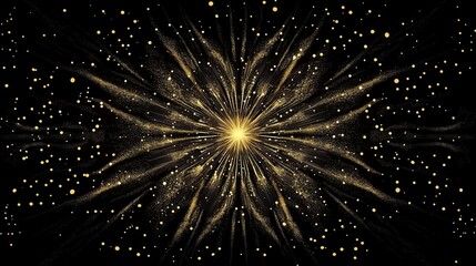 Fototapeta premium Fireworks. Yellow golden color. Festive background. Advertisement.