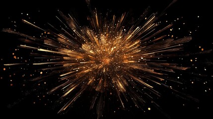 Fireworks. Yellow golden color. Festive background. Advertisement.