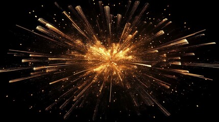 Fototapeta premium Fireworks. Yellow golden color. Festive background. Advertisement.