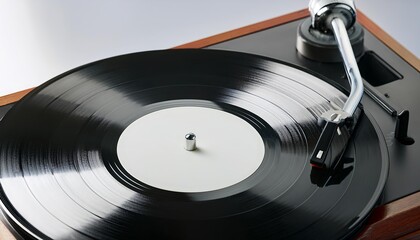  Record player, close up vinyl record